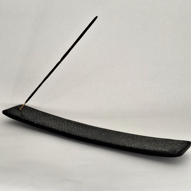 Incense Ash Tray Ceramic Black Bubbles