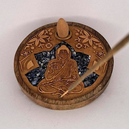 Incense Holder Buddha with Sodalite