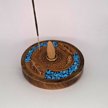 Incense Holder Dreamcatcher with Turquoise