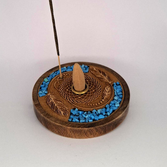 Incense Holder Dreamcatcher with Turquoise