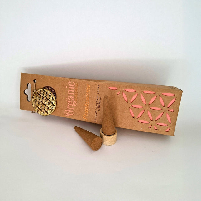 Organic Goodness Jumbo Frankincense Incense Cones & Burner