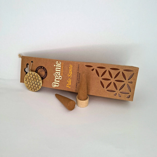 Organic Goodness Jumbo Palo Santo Incense Cones & Burner