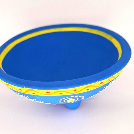 Smudge Bowl Terracotta Blue